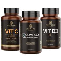 Kit Vitaminas Essenciais Vit C + Vit D + B Complex Essential