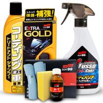 Kit Vitrificação Pintura H7 Glass Coat 27ml + Shampoo Extra Gold 750ml + Selante Fusso 500ml Soft99 Kit Vitrificação Pintura H7 Glass Coat 27ml + Shampoo Extra Gold 750ml + Selante Fusso 500ml Soft99