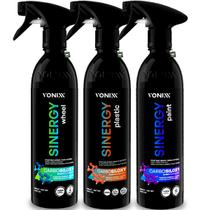 Kit Vitrificador Rodas Pintura Plásticos Sinergy Wheel + Paint + Plastic Cooating Spray 500ml Vonixx