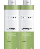 Kit Vittence Tratamento Aloe Vera Rícino Shampoo Condicionador Anticaspa Controle Oleosidade 1L