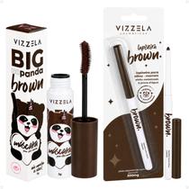 Kit Vizzela Brown: Máscara para Cílios Big No Panda e Lapiseira para Olhos Efeito Metalizado
