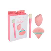 Kit Vizzela Essentials - Kit com Pincel e Esponjas de Maquiagem