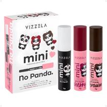 Kit Vizzela No Panda Mini Máscaras Para Cílios: Preta, Marrom e Bordô