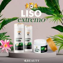 Kit VK BEAUTY LISO EXTREMO - Camomila + Seda (shampoo 200ml + condicionador 200ml + mascara 250g)