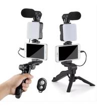 Kit Vlogger Streamer Podcast Profissional C/ Controle Tripe