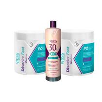 Kit Vloss 2x Pó Descolorante Fast Nano Branco 500g + Brinde Ox 30 volumes Vloss 900ml Kit Vloss 2x Pó Descolorante Fast Nano Branco 500g + Brinde Ox 30 volumes Vloss 900ml