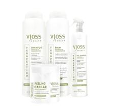 Kit Vloss Therapy Fiomax Shampoo+ Balm+Peeling 3x500ml + Pré Shampoo 300ml
