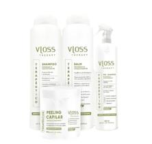 Kit Vloss Therapy Fiomax Shampoo+ Balm+Peeling 3x500ml + Pré Shampoo 300ml