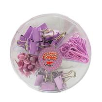 Kit VMP Office Candy Colors 72 Peças Binder Clips Alfinetes Kit VMP Office Candy Colors 72 Peças Binder Clips Alfinetes