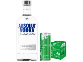 Kit Vodka Absolut Sueca Original 750ml + Bebida - Energética Red Bull Pitaya 250ml 4 Unidades