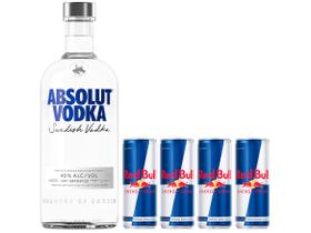 Kit Vodka Absolut Sueca Original 750ml + Bebida - EnergéticaRed Bull Energy Drink 250ml 4 Unidades
