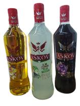 Kit Vodka Askov C/ 3 Unidades: Limão, Pêssego E Açaí 900 Ml