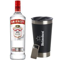 Kit Vodka Smirnoff 998ml com copo térmico INOX Limited