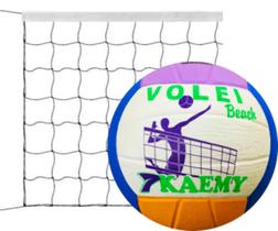 Kit Vôlei Recreação -Bola Vôlei E.V.A +Rede 5 m + 10 m corda Kaemy-K132