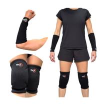 Kit Vôlei TM7 Joelheira Pro + Manguito Curto Brac Preto