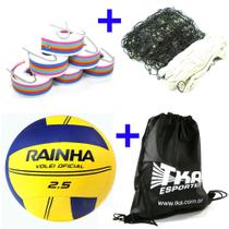 Kit voleibol 4 x 1 TKA c/ rede bola Rainha marcador sacola - Pangué