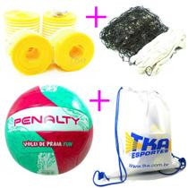 Kit Voleibol 5x1 Completo Rede cabo marcador mochila bola penalty - Outros