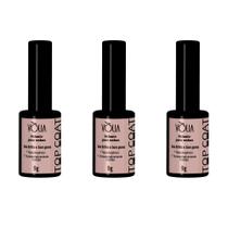 Kit Vòlia 3x Top Coat finalizador Sem Goma alto brilho 10ml Kit Vòlia 3x Top Coat finalizador Sem Goma alto brilho 10ml