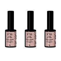 Kit Vòlia 3x Top Coat finalizador Sem Goma alto brilho 10ml Kit Vòlia 3x Top Coat finalizador Sem Goma alto brilho 10ml
