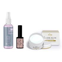 Kit volia gel classic blanc + top coat + prep spray