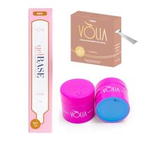 Kit Volia Refil Gel Base Pink 20G + Fibra 4M + Pote Kit Volia Refil Gel Base Pink 20G + Fibra 4M + Pote