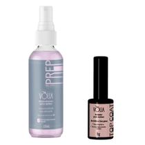 Kit Vòlia Top Coat 10ml Sem Goma alto Brilho + Prep Spray 120ml