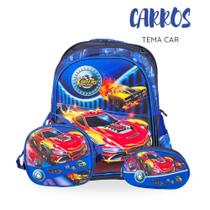 Kit Volta às Aulas Dinossauro Mochila + Lancheira + Estojo - Sem Rodinhas