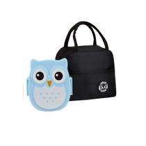 Kit Volta as Aulas Mini Maleta térmica Portátil + Lancheira Coruja Infantil