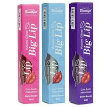 kit Volume Gloss Big Lip Efeito Bocão 4ml Face Beutiful Sabores Variados