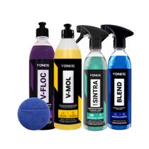Kit Vonixx Blend Spray Carro Claro VFloc VMol Sintra Fast Todos 500ML e Aplicador Microfibra Encaixe Mão