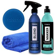 Kit Vonixx Cera Remove Defeitos e da Brilho Todo tipo de Pintura Automotivo Makker + Blend Spray