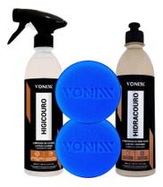 Kit Vonixx Hidracouro + Higicouro Couro Limpo E Hidratado - Limpa Remove Protege Couro Vonixx