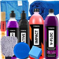 Kit Vonixx Lavagem Automotiva e Restaura Plástico Shampoo + Cera + Microfibra + Pincel + Luva Kit Vonixx Lavagem Automotiva e Restaura Plástico Shampoo + Cera + Microfibra + Pincel + Luva