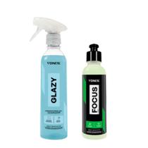 Kit Vonixx Limpeza de Vidros: Glazy 4 em 1 de 500ml + Focus Removedor de Marcas dÁgua de 240ml Kit Vonixx Limpeza de Vidros: Glazy 4 em 1 de 500ml + Focus Removedor de Marcas dÁgua de 240ml
