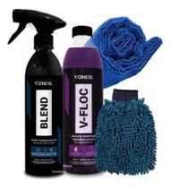Kit vonixx luva microfibra + blend black cera liq + v-floc Kit vonixx luva microfibra + blend black cera liq + v-floc