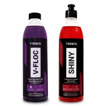 Kit Vonixx Pneu Pretinho Shiny + Shampoo V-floc 500ml