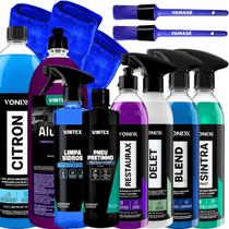 Kit Vonixx Profissional Limpeza Detalhada Cera Blend Spray Pneu pretinho Vintex Limpador Sintra Fast Restaurador de Plasticos Restaurax Vonixx