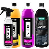 Kit Vonixx Shampoo V-floc V-mol Pneu Pretinho Darker Revelax