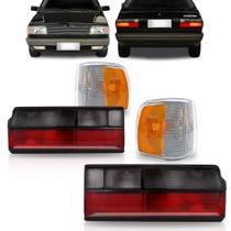Kit Voyage Quadrado Lanterna Traseira Fume + Pisca Cristal 1991 1992 1993 1994 1995 1996
