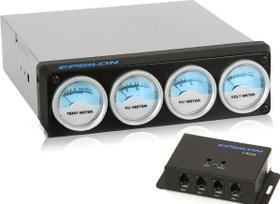 Kit VU Power Acoustik 02/VU+VOLTIMETRO+TEMPERATURA METER4