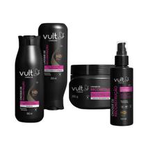 Kit Vult Choque de Recontrução Sh 350ml +Cond 325ml+Mascara 250ml+ Leave 100ml