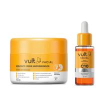 Kit Vult Facial Hidratante Creme Uniformizador 7 em 1 100g + Sérum Antioxidante Vitamina C 30ml