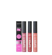 Kit Vult Mascara Cilios Super Fix+ Batom Líquido Super Fix Vermelho Profundo + Castanho Natural + Rosa Queimado