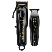 Kit Wahl Máquina de Cortar Cabelo Magic Clip Cordless e Acabamento Detailer Barber Combo Cordless Íon de Lítio Black Bivolt