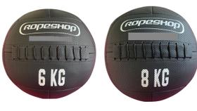 Kit Wall Ball 6 Kg + Wall Ball 8 Kg 100% couro - RopeShop