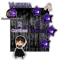 Kit: WANDINHA 2 Cortinas Metalizada + 4 Balões Estrelas, Decoração, Festa, Aniversário, Adereços, Festival, Comemorção Kit: WANDINHA 2 Cortinas Metalizada + 4 Balões Estrelas, Decoração, Festa, Aniversário, Adereços, Festival, Comemorção