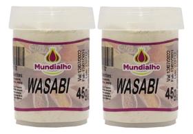 Kit Wasabi Em Pó Raiz Forte Pote Mundialho 45g 2unidades