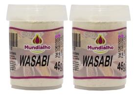 Kit Wasabi Em Pó Raiz Forte Pote Mundialho 45g 2unidades Kit Wasabi Em Pó Raiz Forte Pote Mundialho 45g 2unidades