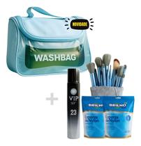 Kit Washbag + Perfume Vip Touti 23 + 13 Pincéis+2 Esponjas Kit Washbag + Perfume Vip Touti 23 + 13 Pincéis+2 Esponjas