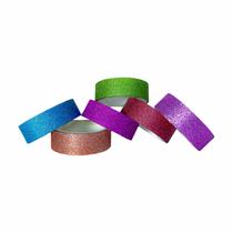 Kit Washi Tape 6 cores fita glitter/estampada Moure Jar